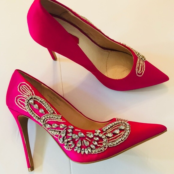 TopShop Glitz Pink Jeweled Pumps - Picture 4 of 7